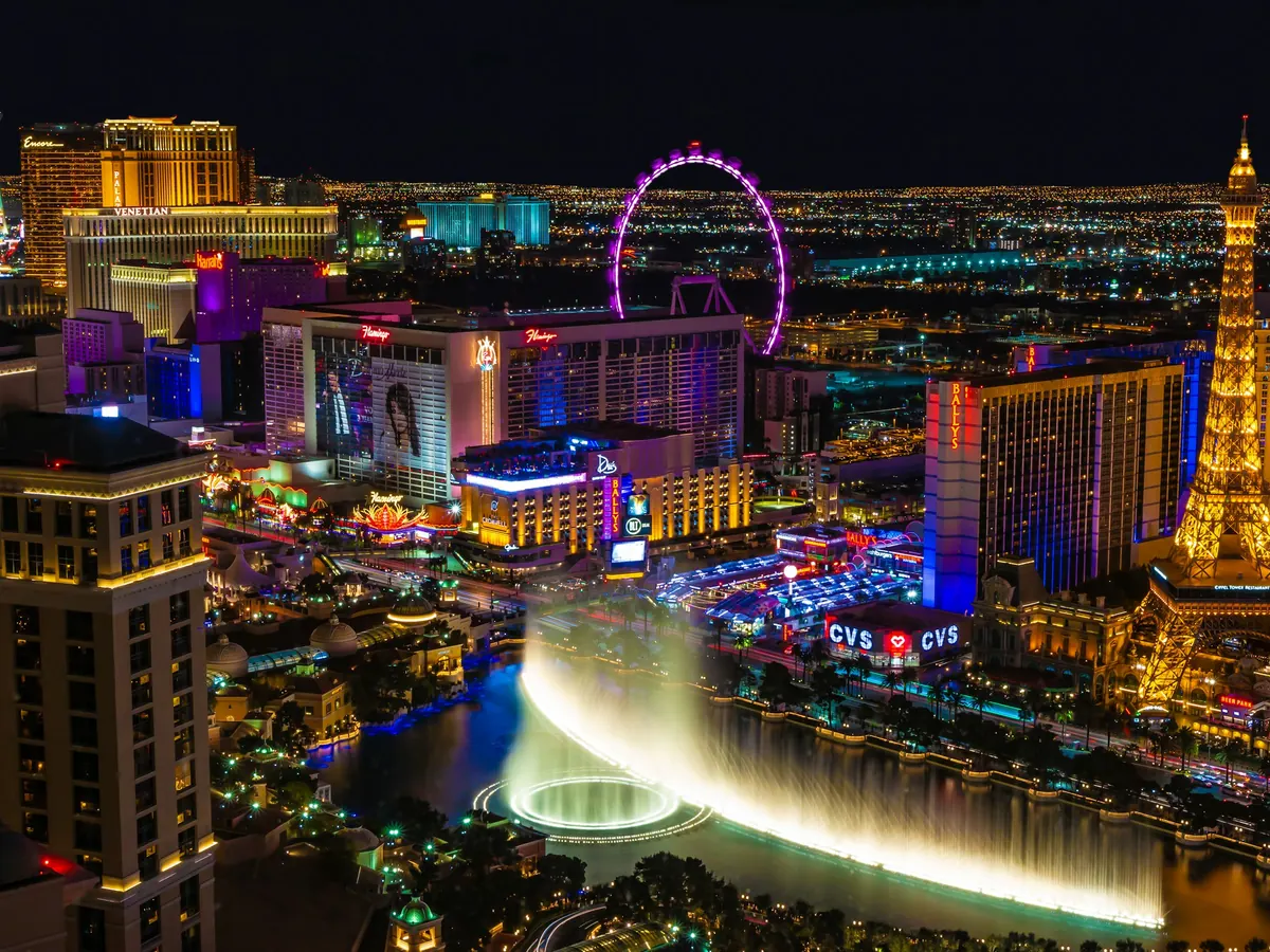The Las Vegas Strip lit up at night